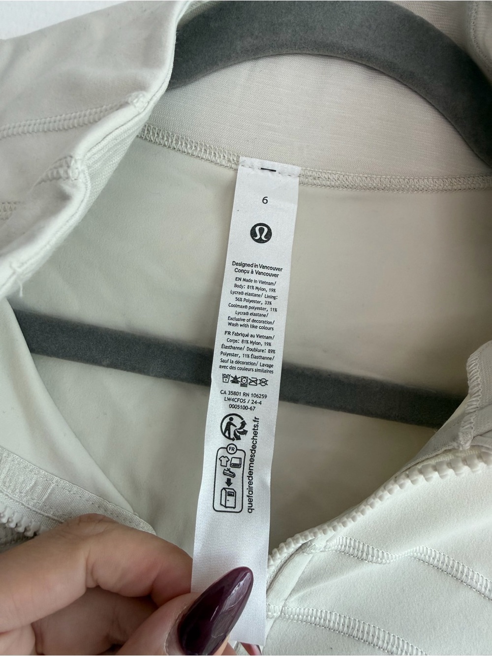 BNWT Lululemon Define Jacket Nulu Bone Size 6 - Picture 3 of 6